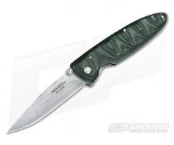 MCusta Damascus Basic Folder Green Micarta