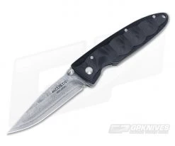 MCusta Damascus Basic Folder Black Micarta