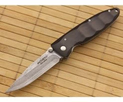 MCusta Damascus Basic Folder African Ebony