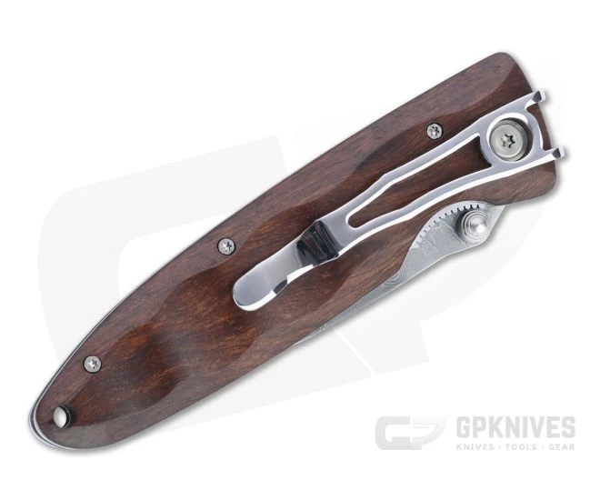 MCusta Classic Wave San Mai Damascus Ironwood Liner Lock Folding Knife 18D - Image 2