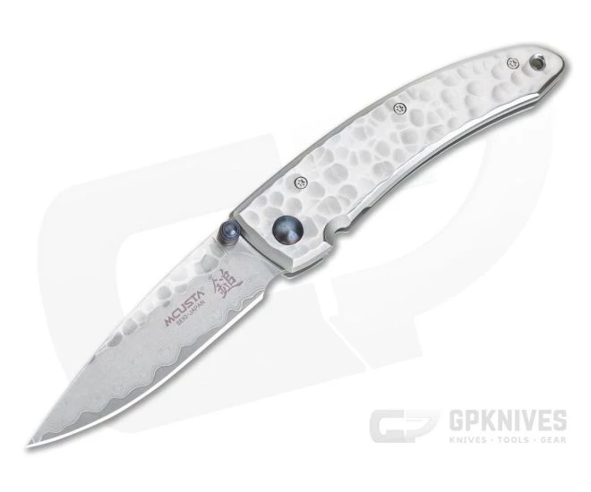 MCusta Tsuchi Small Hammered San Mai Damascus VG10 Frame Lock Folder 0113D