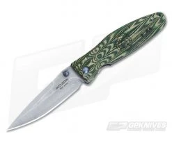 MCusta Rikyu Damascus Folder Green Micarta
