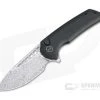 WE Knives x Ferrum Forge Mini Malice Damasteel Stonewashed Black Ti Button Lock Flipper WE054BL-DS1