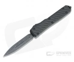 Microtech Ultratech Signature D/E Damascus Double Edge Carbon Fiber Top OTF Automatic 122-16CFS