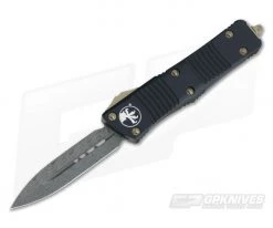 Microtech Troodon D/E Damascus Standard Signature Series Bronze Hardware 138-16