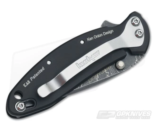 Kershaw Chive Damascus Blade Black DLC Handle 1600DAMCKT - Image 2