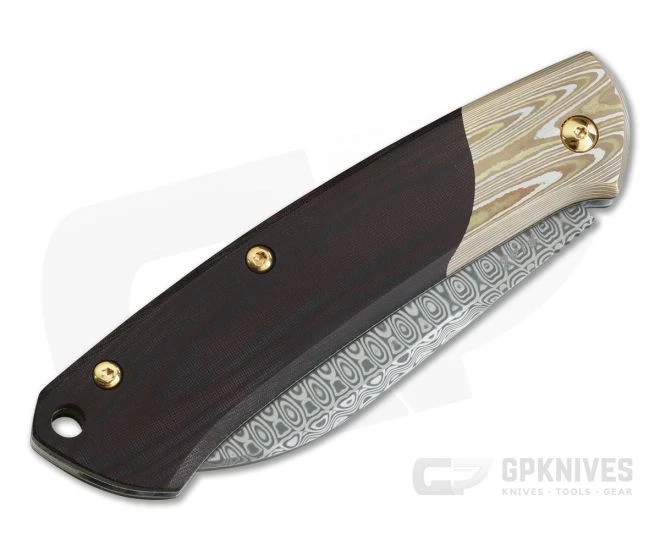 Benchmade Knives 319-201 Gold Class Proper Damasteel Mokume Burgundy Linen Micarta Slip Joint Folder - Image 2