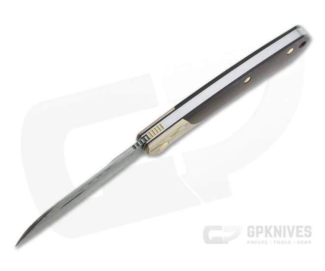 Benchmade Knives 319-201 Gold Class Proper Damasteel Mokume Burgundy Linen Micarta Slip Joint Folder - Image 3