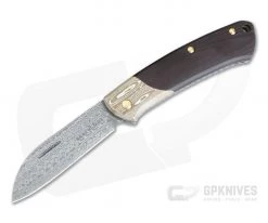 Benchmade Knives 319-201 Gold Class Proper Damasteel Mokume Burgundy Linen Micarta Slip Joint Folder