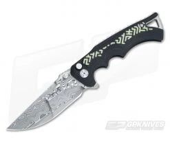 Brian Tighe 4" Tighe Fighter Glow Inlay G10 Damasteel Drop Point