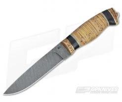 Olamic Cutlery Suna Birch Series Damascus Drop Point