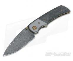 Steven Kelly Gulo Marble Carbon Fiber Folder Nichols Damascus