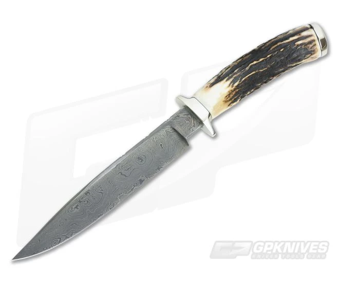Bill Miller Custom Fighter Small with Sambar Stag & Damascus