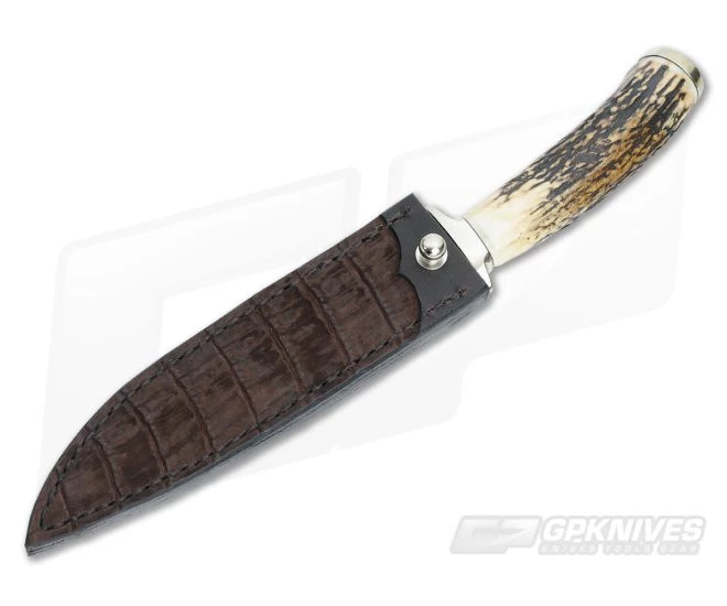 Bill Miller Custom Fighter Small with Sambar Stag & Damascus - Image 2