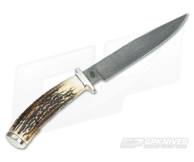 Bill Miller Custom Fighter Small with Sambar Stag & Damascus - Image 3