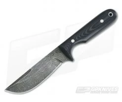 Olamic Cutlery Utility Skinner Black & Gray G10 HCVD Damascus Skinner