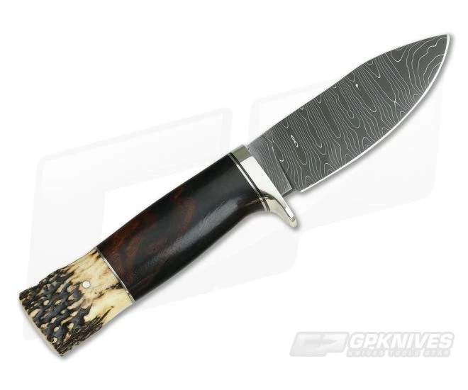 Burr Oak Custom Hunter Bold Twist Damascus Ironwood and Stag - Image 3