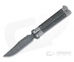 Enrique Peña Custom Peña-Song Stainless Damascus Fatcarbon Uni Black Carbon Fiber Butterfly Knife