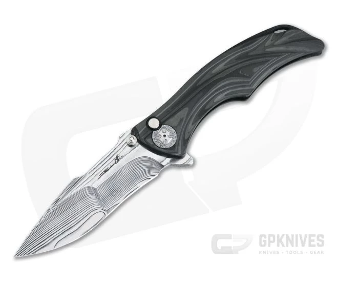 Brian Tighe Custom Tighe Down Damasteel Integral Unidirectional Carbon Fiber Flipper
