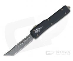 Microtech UTX-70 Hellhound Tanto Damascus Black Standard Bronze Hardware 419-16