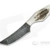 Olamic Cutlery Tanto Damascus and Stag Neck Knife with Leather Sheath 4218