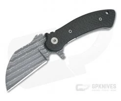 Grindhouse Knives TMAx #11 Nichols Iguana Damascus Carbon Fiber Satin Titanium Flipper
