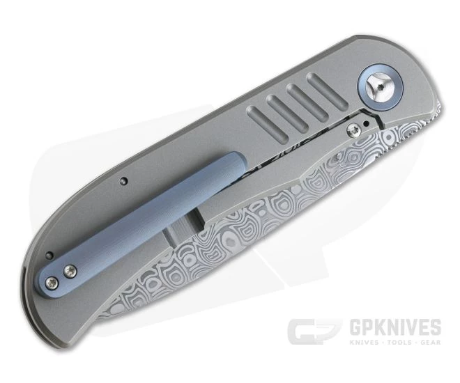 Burger Custom LEXK SFL Damasteel Spear Point Titanium Frame Lock Top Flipper - Image 2