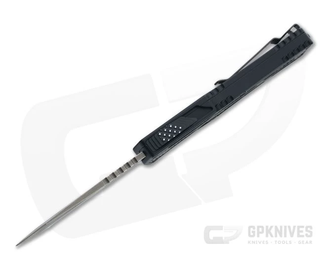 Heretic Custom Colossus Tanto #053 Hand Ground Vegas Forge Damascus Lizard Inlaid OTF Automatic 4622 - Image 3