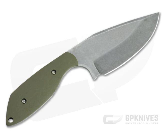 Trash Panda Knives Panda-1 Stonewashed CPM-3V Green G10 Fixed Blade Knife 4659 - Image 3