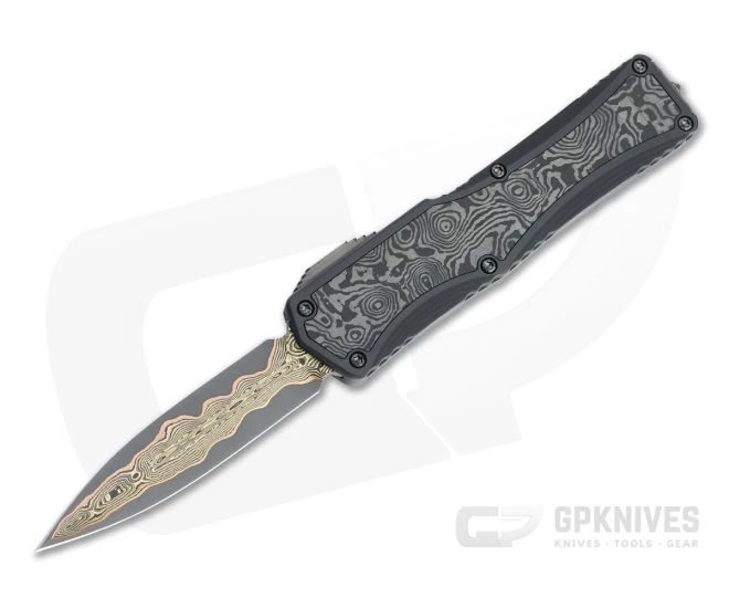 Heretic Custom Colossus D/E Bakers Forge Damascus Black Dunes Fat Carbon OTF Automatic 4727