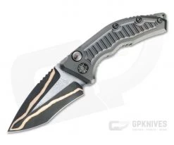 Heretic Custom Medusa Recurve Bakers Forge Damascus Frag DLC Titanium Automatic Knife 4730
