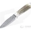 Bill Miller Custom Clip Point Hunter Carbon Damascus Sambar Stag Fixed Blade 4767