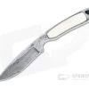 Bill Miller Custom Drop Point Bird and Trout Carbon Damascus Walrus Ivory Fixed Blade 4770