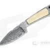 Bill Miller Custom Clip Point Caper Carbon Damascus Walrus Ivory Fixed Blade 4771