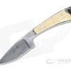 Bill Miller Custom Clip Point Caper Carbon Damascus Walrus Ivory Fixed Blade 4772