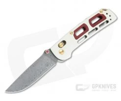Benchmade Saibu Nakamura Damasteel Ivory & Red G10 Gold Class AXIS Lock Folder 486-201 #162