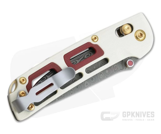 Benchmade Saibu Nakamura Damasteel Ivory & Red G10 Gold Class AXIS Lock Folder 486-201 #162 - Image 2