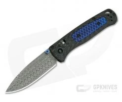 Benchmade 535-191 Bugout Gold Class Ghost Carbon Fiber Blue C-Tek Inlay Damasteel