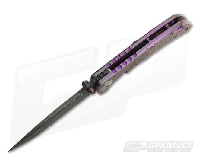 Spartan Harsey Folder Special Edition Purple Compass Nichols Damascus - Image 3