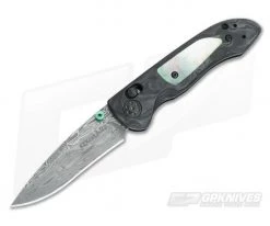 Benchmade 698-181 Gold Class Foray Axis Folder Damasteel Mother of Pearl and Marbled Carbon Fiber