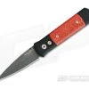 Protech Knives Godson Custom Automatic Nichols Damascus Red Apple Coral Inlays 750-RAC