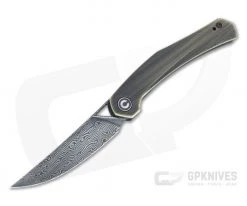 CIVIVI Lazar Isham Black Hand Rubbed Damascus Brass Front Flipper C20013-DS2