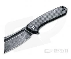 CIVIVI Mini Bullmastiff Carbon Fiber/G10 Black Damascus Liner Lock Flipper C2004DS-1