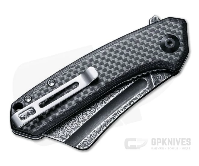 CIVIVI Mini Bullmastiff Carbon Fiber/G10 Black Damascus Liner Lock Flipper C2004DS-1 - Image 2