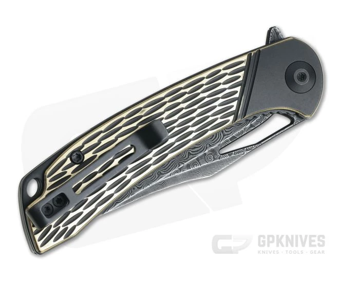 CIVIVI Dogma Black Polished Brass Black Hand Rubbed Damascus Liner Lock Flipper C2005DS-1 - Image 2