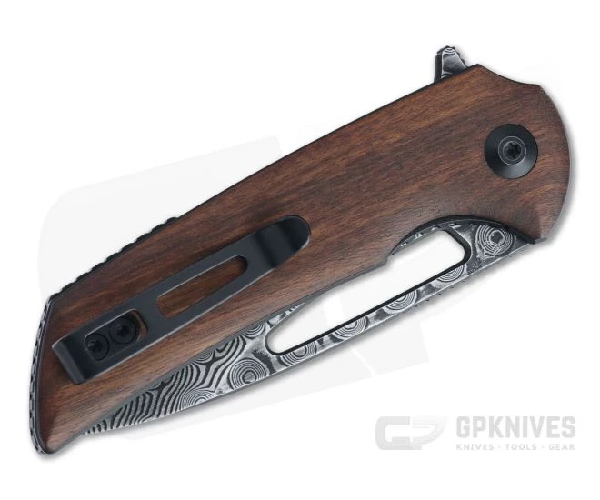 CIVIVI Odium Ferrum Forge Black Damascus Cuibourtia Wood Liner Lock Flipper C2010DS-1 - Image 2