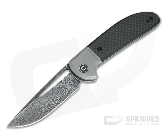 CIVIVI Trailblazer C2018DS-1 Damascus Bolstered Carbon Fiber G10 Slip Joint Folder
