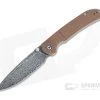 CIVIVI Imperium Black Hand Rubbed Damascus Brown Micarta Front Flipper C2107DS-1