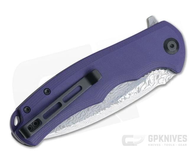 CIVIVI Praxis C803DS-2 Purple G10 Damascus Liner Lock Flipper - Image 2