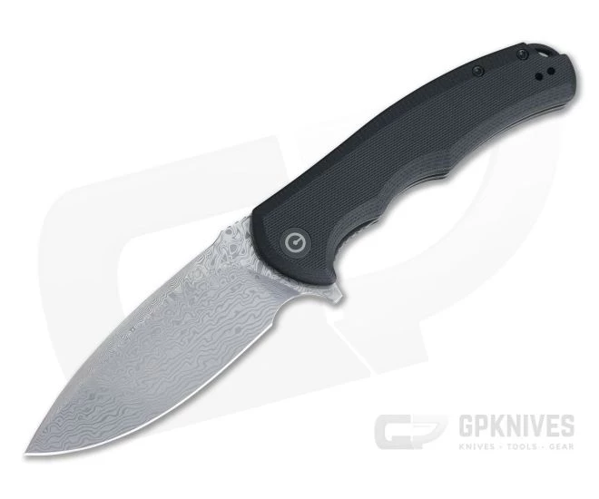 CIVIVI Praxis C803DS Black G10 Damascus Liner Lock Flipper